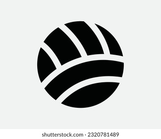 Volleyball Icon. Netball Game Sport Competition Play Exercise Round Sphere. Black White Sign Symbol Illustration Artwork Graphic Clipart EPS Vector