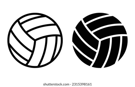 Volleyball icon with outline and glyph style.