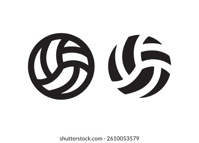 Volleyball icon in outline and solid style Vector