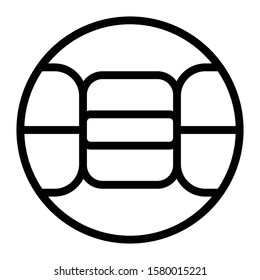 volleyball icon outline vector design