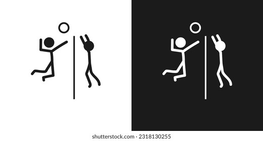 Volleyball icon pictogram vector design. Stick figure man volleyball players vector icon sign symbol pictogram