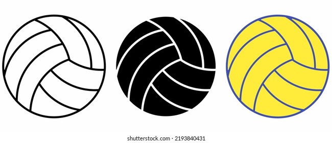 volleyball icon set isolated on white background