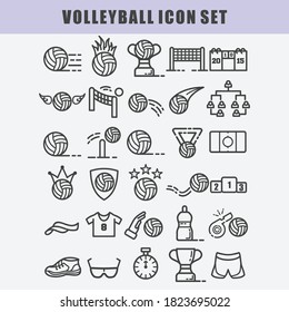 volleyball icon set vector art