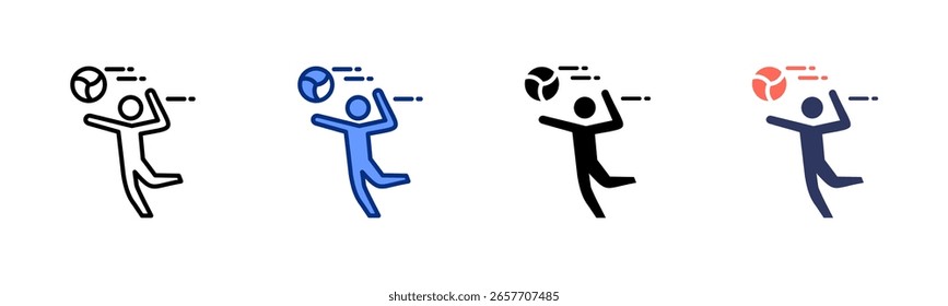 Icono de voleibol colección de estilo múltiple
