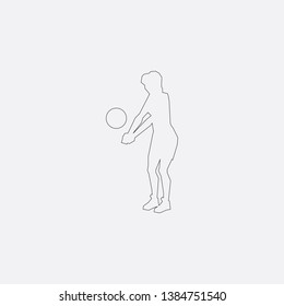 volleyball icon sign signifier vector