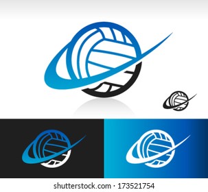 Volleyball icon with swoosh graphic element