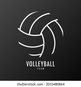 Volleyball icon symbol vector, Line drawing of a volleyball ball , Modern design, isolated on black background, illustration Vector EPS 10, can use for  Volleyball Championship Logo