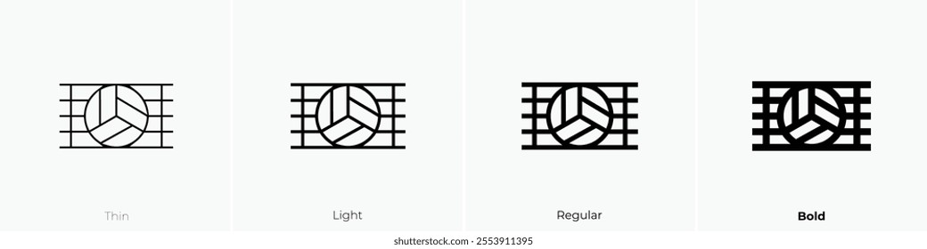 volleyball icon. Thin, Light Regular And Bold style design isolated on white background