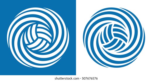 Volleyball icon in two various coloring. Vector image for sports design.
