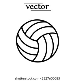 Volleyball-Symbol, Vektorgrafik, flaches Design auf weißem Hintergrund.eps