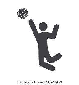 Volleyball Icon Vector Illustration on the white background.