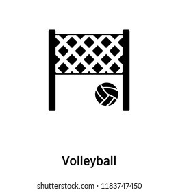 Volleyball icon vector isolated on white background, logo concept of Volleyball sign on transparent background, filled black symbol