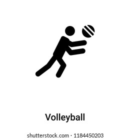 Volleyball icon vector isolated on white background, logo concept of Volleyball sign on transparent background, filled black symbol