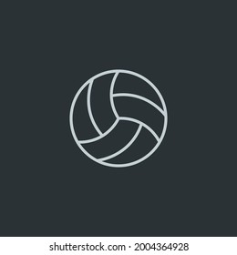 Volleyball icon vector on black background