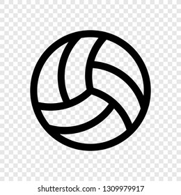 Volleyball icon vector on transparent grid