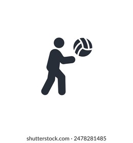 Volleyball icon. vector.Editable stroke.linear style sign for use web design,logo.Symbol illustration.