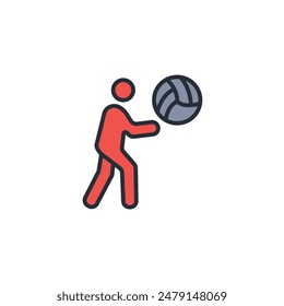 Volleyball icon. vector.Editable stroke.linear style sign for use web design,logo.Symbol illustration.