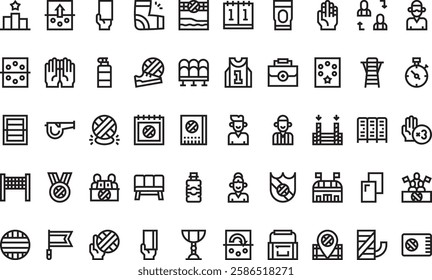 Volleyball icons High-Quality Vector Icons Collection with Editable Stroke. Ideal for Professional and Creative Projects.