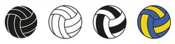 Volleyball Icons Set. Outline Set Of Volleyball Vector Icons.