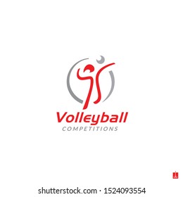Volleyball icon/symbol/Logo Design. Vector Template Illustration.