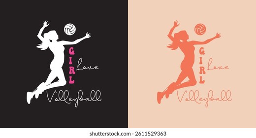 Volleyball Illustration typography Design for t shirt, poster, logo, sticker, or apparel