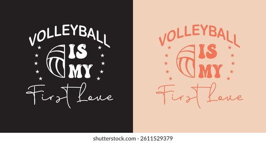 Volleyball Illustration typography Design for t shirt, poster, logo, sticker, or apparel