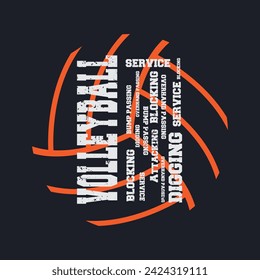 Volleyball Illustration typography for t shirt, poster, logo, sticker, or apparel merchandise