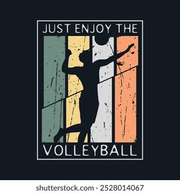 Tipografia de ilustração de voleibol para camiseta, cartaz, logotipo, adesivo ou mercadorias de vestuário