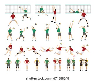 Volleyball illustrations set.