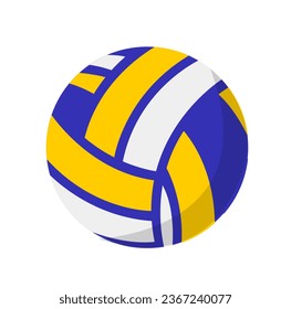 Volleyball inflatable ball with stripes, isolated sports equipment for game. Sportive events and activities, shop or store with object for volleyballers, playing and scoring. Vector in flat style