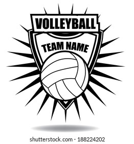 Volleyball insignia badge icon symbol EPS 10 vector, grouped for easy editing. No open shapes or paths.