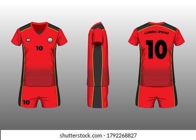 Volleyball jersey mockup editable color with front, side and back view