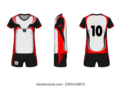 Volleyball jersey mockup editable color with front, side and back view. best for your choice.