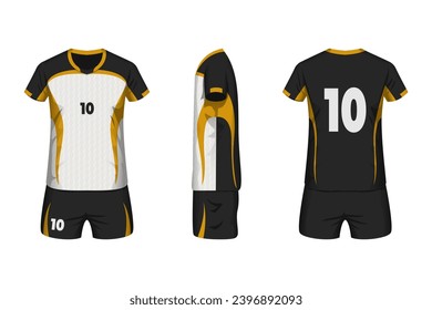 Volleyball jersey mockup editable color with front, side and back view.