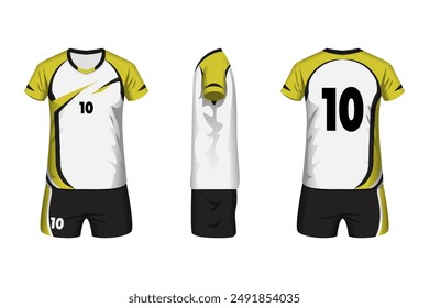 Volleyball jersey mockup editable color with front, side and back view.