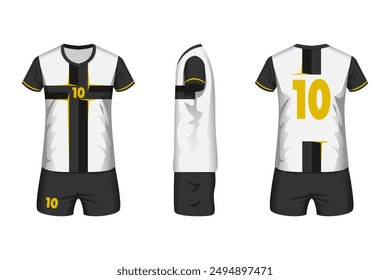 Volleyball jersey mockup editable color with front, side and back view.
