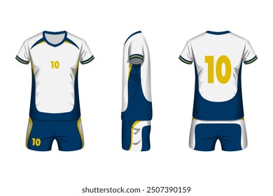 Volleyball jersey mockup editable color with front, side and back view.