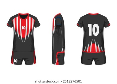 Volleyball jersey mockup editable color with front, side and back view.