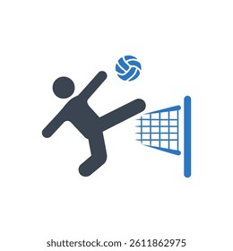 Volleyball Kick Icon On White Background