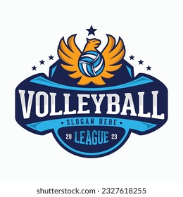 Volleyball League vector logo for sport team. Vector illustration