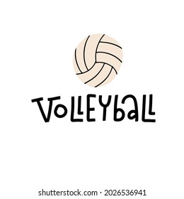 Volleyball Lettering Text On White Background Stock Vector (Royalty ...
