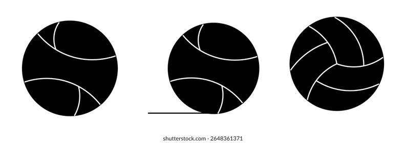 Volleyball line icon. black filled and outlined style