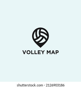 Volleyball Location Logo. Sports Logo