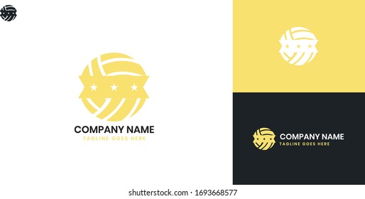 Volleyball-Logo - Alle Elemente auf dieser Vorlage sind mit Vektorillustration-Software editierbar