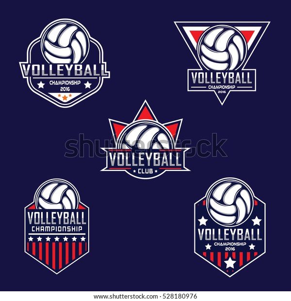 Volleyball Logo America Logo Stock Vector Royalty Free