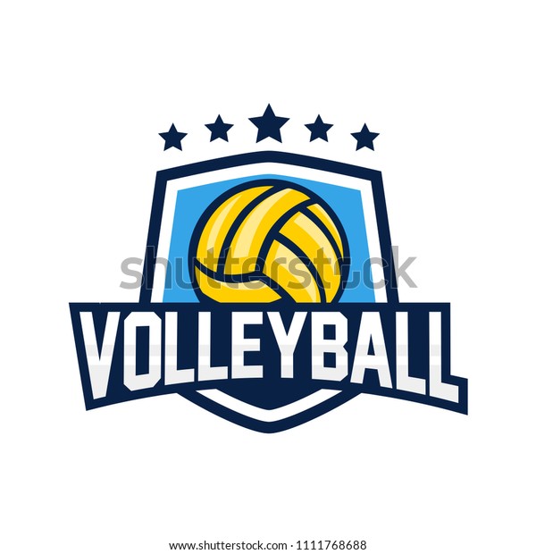 Volleyball Logo American Style Stock Vector (Royalty Free) 1111768688 ...