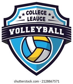 Volleyball Logo Badge American Logo Sport