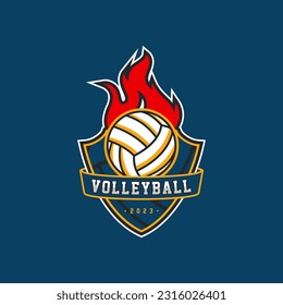 Volleyball Logo Badge, American Logo Sport