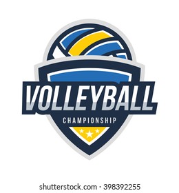 Volleyball Logo Badge, American Logo Sport