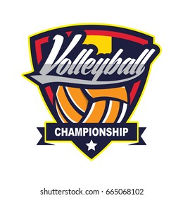 Volleyball Logo Badge American Logo Sport Stock Vector (Royalty Free ...